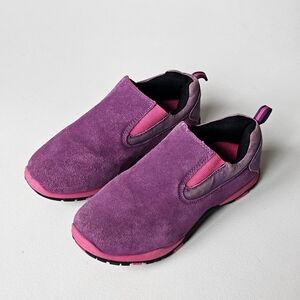 Bass Lion Kids Suede Slip On Sneakers Purple Pink Leather Youth 2 Casual Shoes